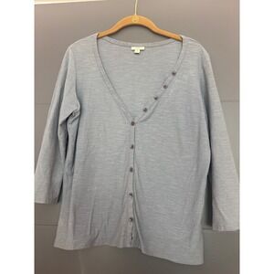 J Jill Button Front Cardigan‎ Top Women's Medium 3/4 Sleeve Casual